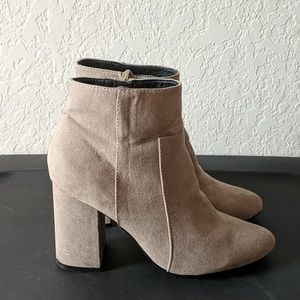 Heather brown/tan seude bootie